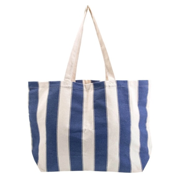 SÉZANE • Blue Striped BonJour Shopper Tote Bag - Picture 2 of 7